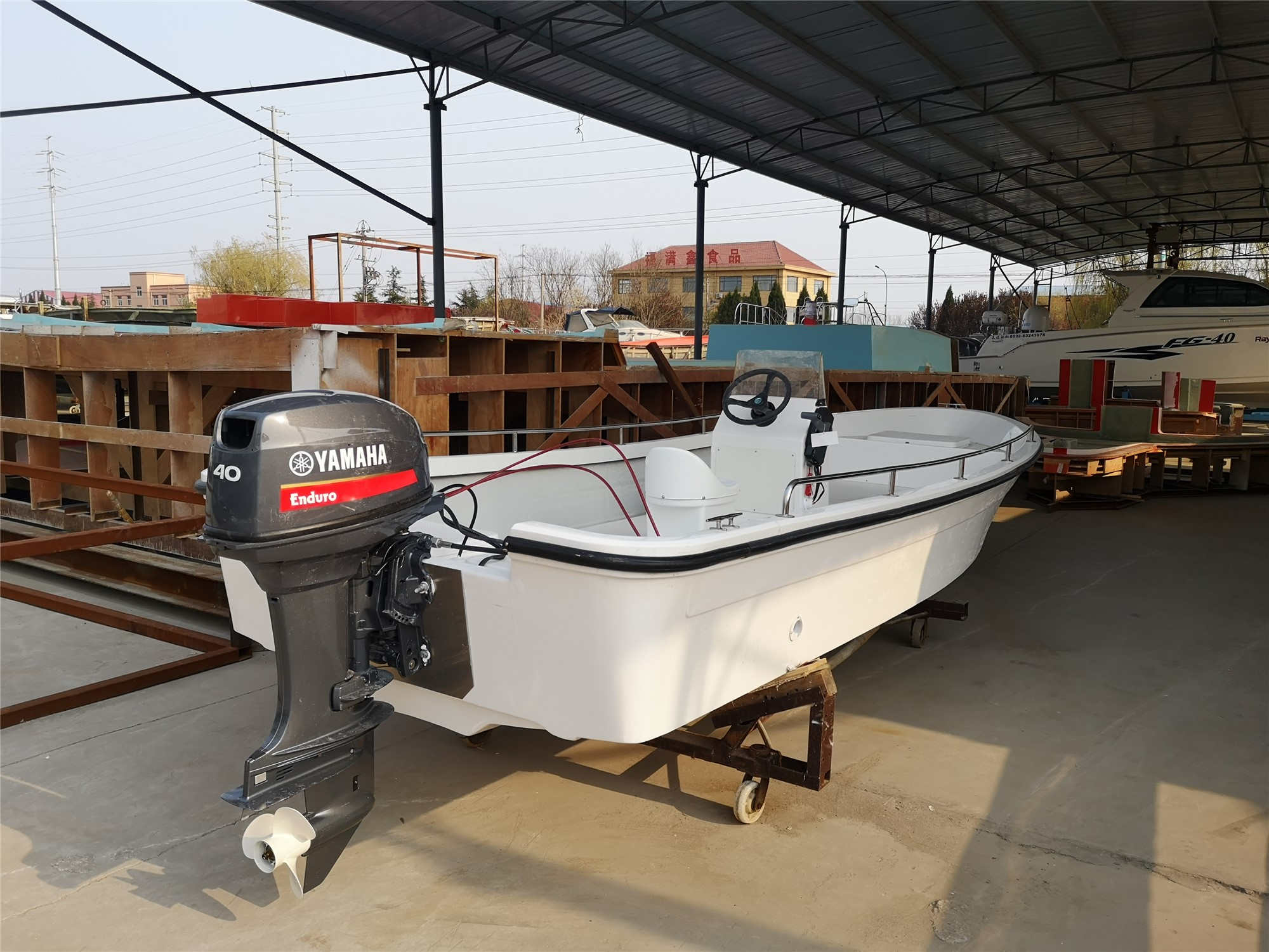 19ft Fiberglass Double Hull Panga Work Boat for Sale
